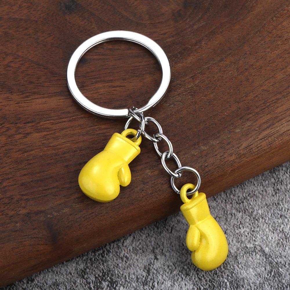 Metal Boxing Gloves Keychain 3D Sport Pendant Creative Fitness Boxing Key Ring  Boxing Lovers