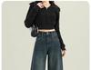High-Waisted Wide-Leg Jeans for Women: 2025 Retro Loose Fit with Plus Velvet for Spring, Autumn, and Winter