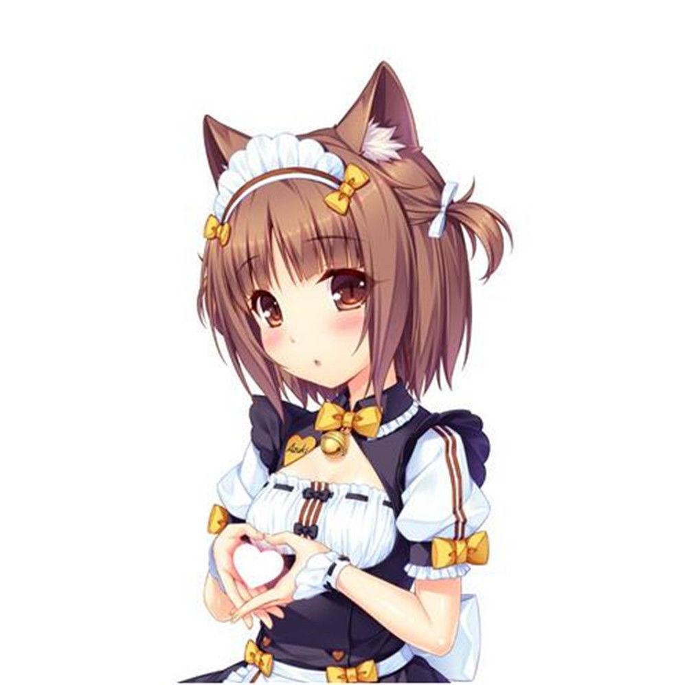 Biamoxer Womens NEKOPARA Chocola Vanilla Maid Cosplay Costume Sexy Cute Dress Full Set