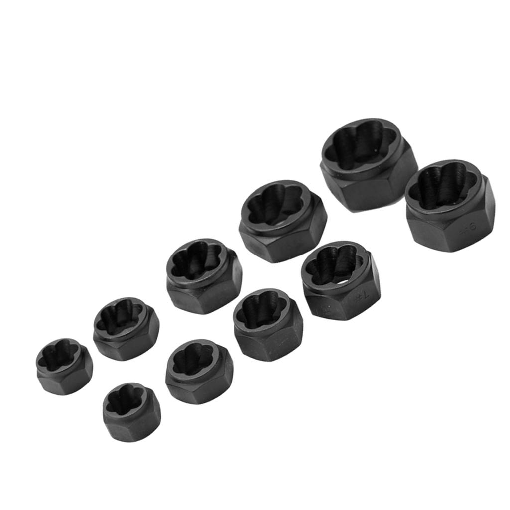 10pcs Damaged Bolt Nut Screw Remover Tool Kit Damaged Bolt Removal Set Damaged Bolt Nut Screw Removal Socket