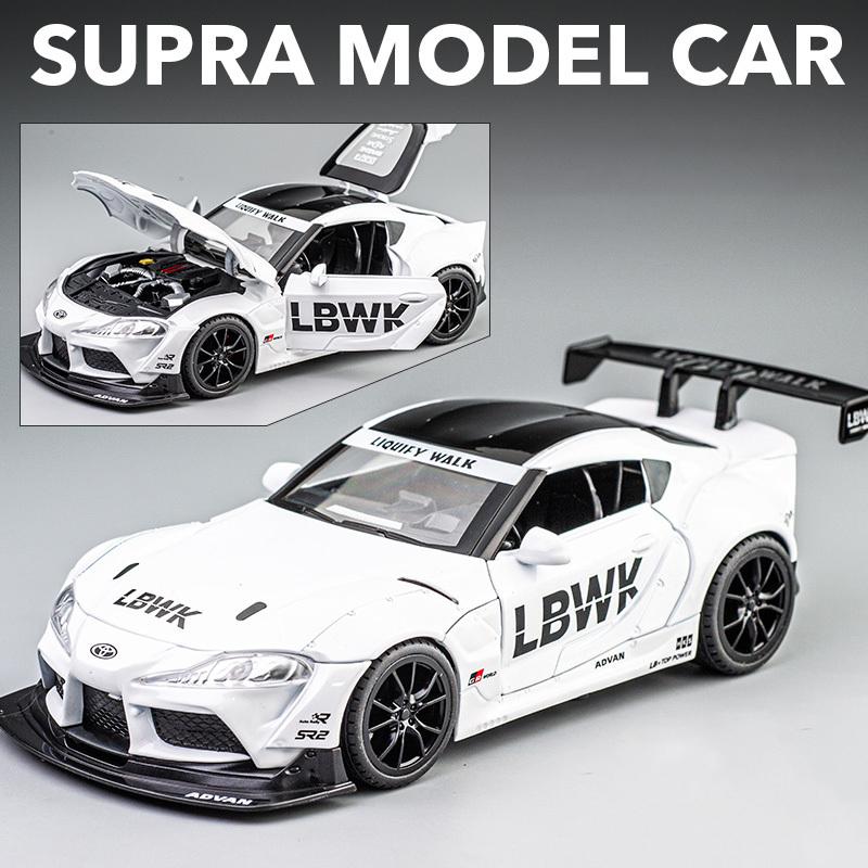 1/22 Toyota Supra GR LBWK Racing Car Toy Alloy Car Diecasts & Toy Vehicles Car Model Sound and Light Model Toys for Children