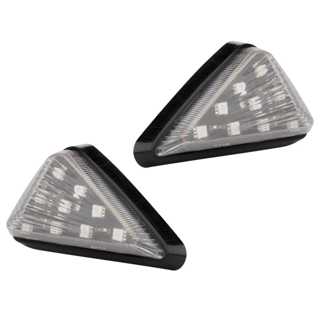 RISACCA Motorcycle LED Turn Signal, Clear, Left and Right Set, Universal, High Brightness, 12 V, Cowl, Embedded