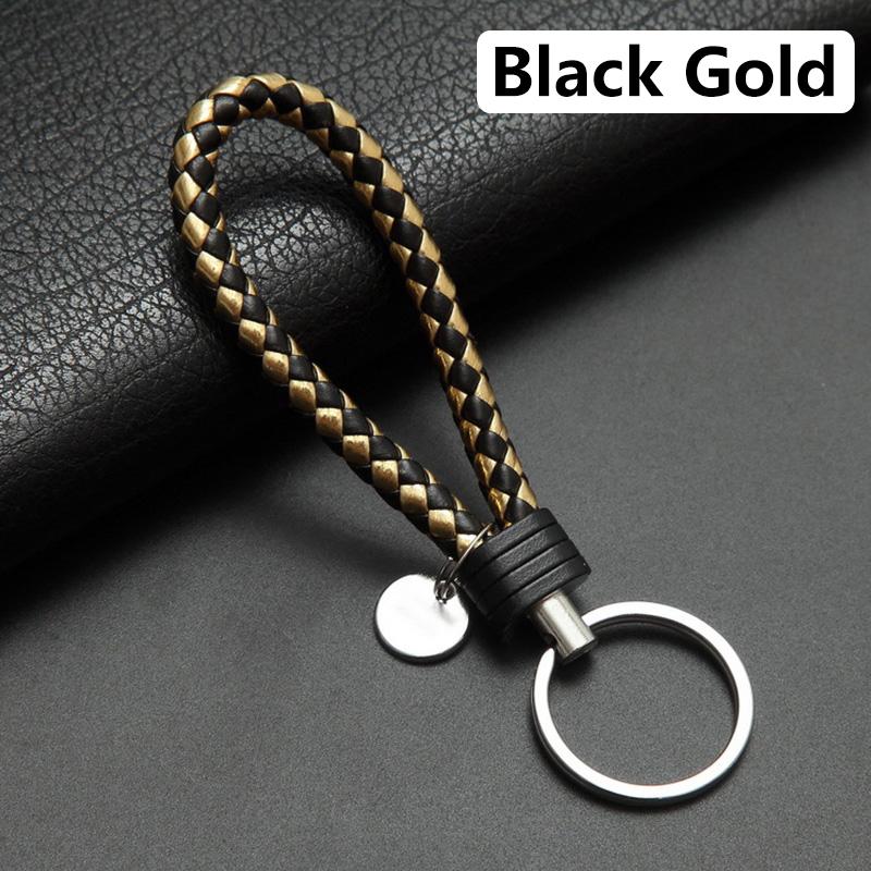 1шт ремешок коричневый плетеный ремешок кожаный брелок ручной работы черный автомобильный брелок плетеный веревочный 13cm чёрный