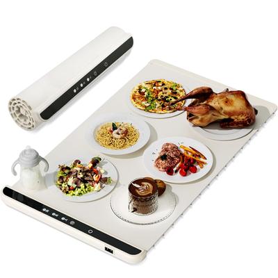 Food Warming Mat Electric Warming Tray for Buffets & Parties Silicone Heating Mat with 3 Level Temperature Settings Roll-Up Storage