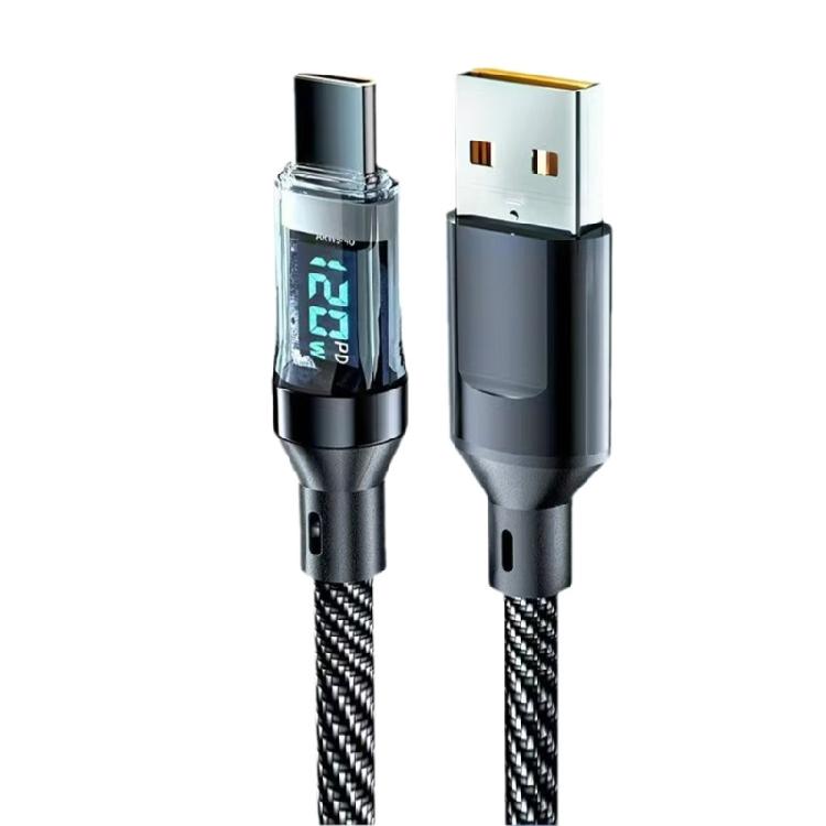 LED Digital Display 120W Type C to Type C Cable 120W Fast Charging Data Cable Wire Cord For Mobile Phone 1