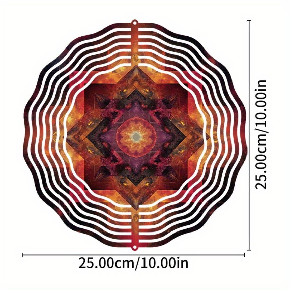 

10-дюймовый красочный геометрический колокольчик для ветра для уличного декора с вращающимся на 360 градусов крючком, идеально подходит для балкона, лужайки, сада, весенне-летнего подарка 01A