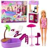 Doll Leantoys Set Anlily On the Beach Pool Palm Tree Drink Kiosk Accessories