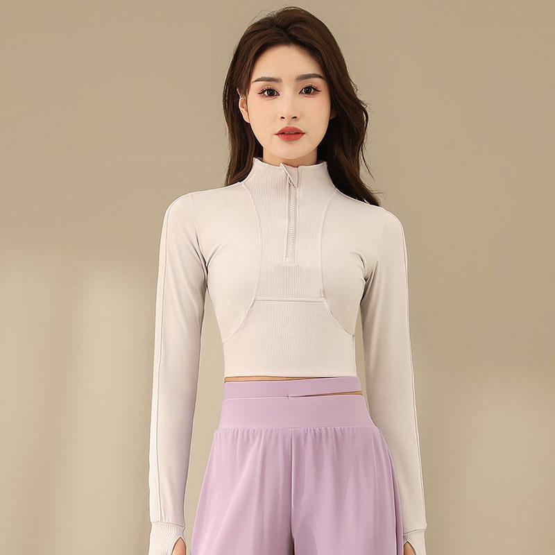 

Женский осенний свитшот на молнии до половины, костюм для йоги и бега - Высококачественный и свободный крой для активного отдыха L