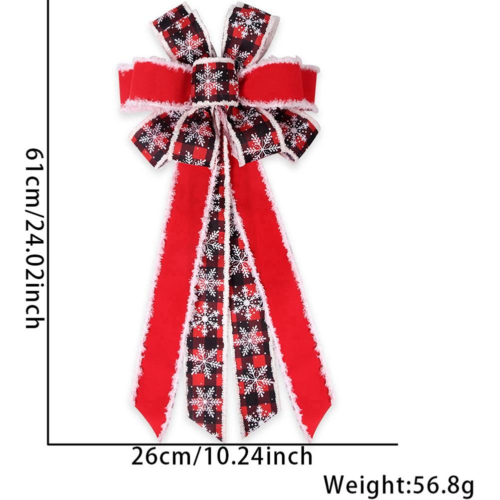 1pc Large Christmas Bows Xmas Snowflake Bows Vintage Christmas Ree Topper Bows for Christmas Holiday Home Decoration