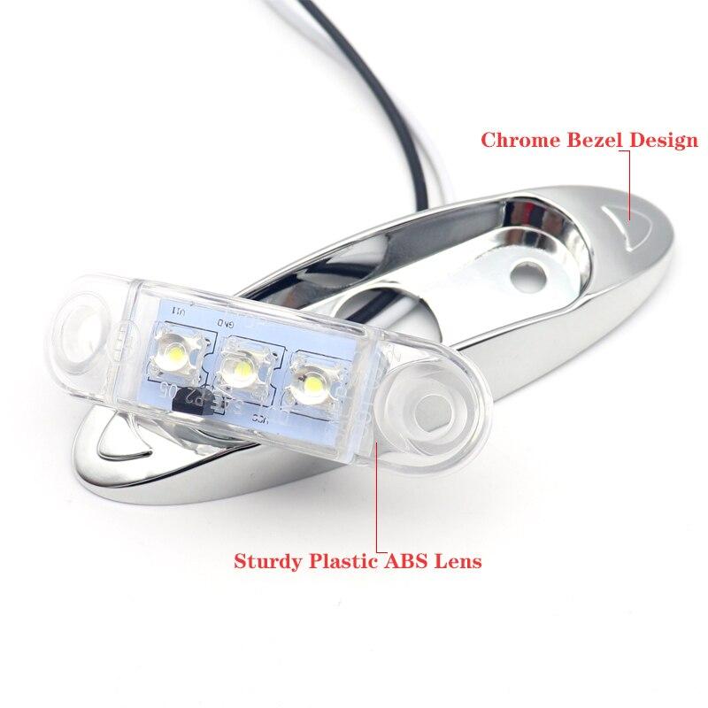2pcs 3LED 12V/24V Car Trailer Truck Clear Side Marker Lamp Indicator Lorry Turn Signal Light Red/Amber/White Waterproof Light