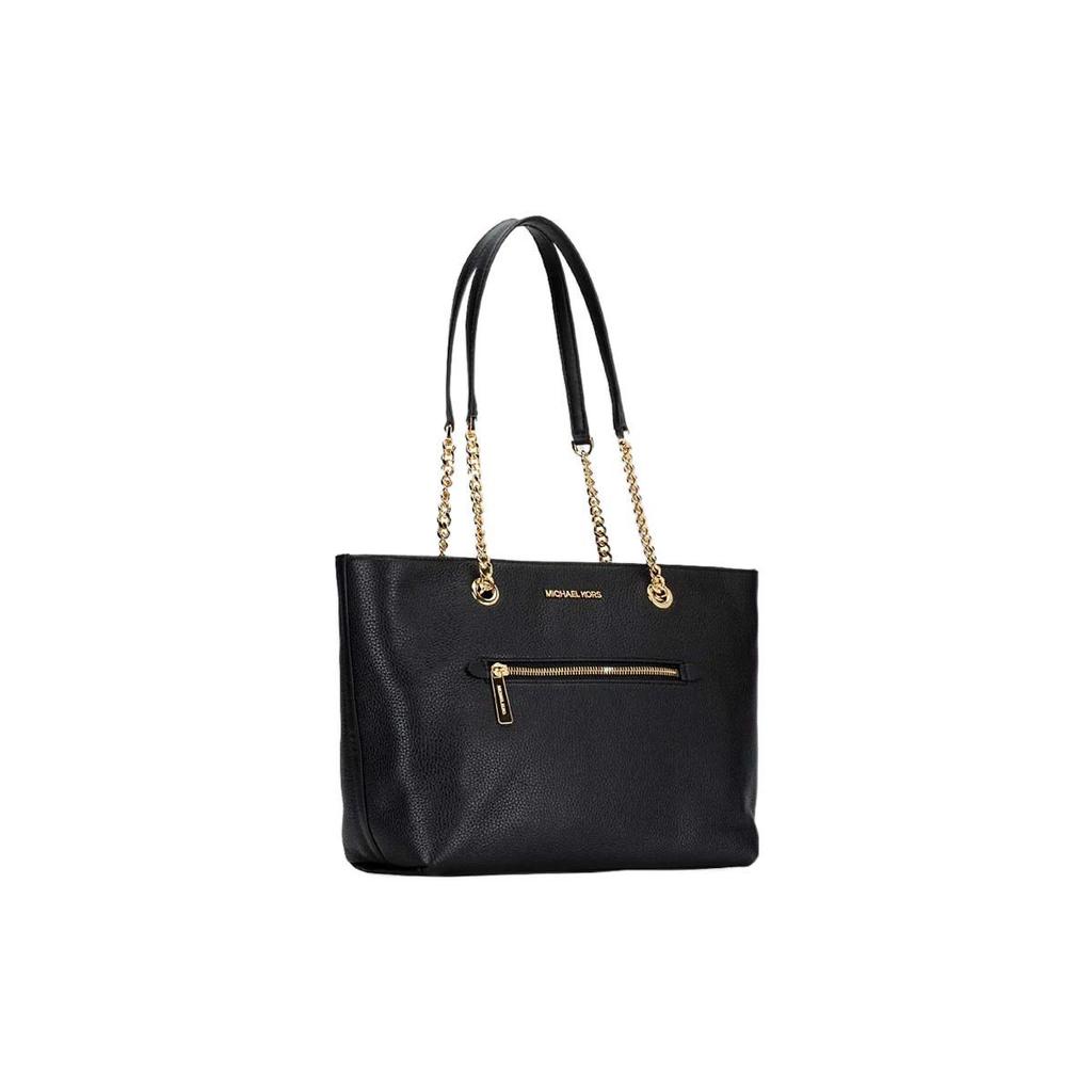 Michael Kors Jet Set Item Solid Color Gold Hardware Leather Tote Bag Women Tote Black 35F2GTTT2L-BLACK