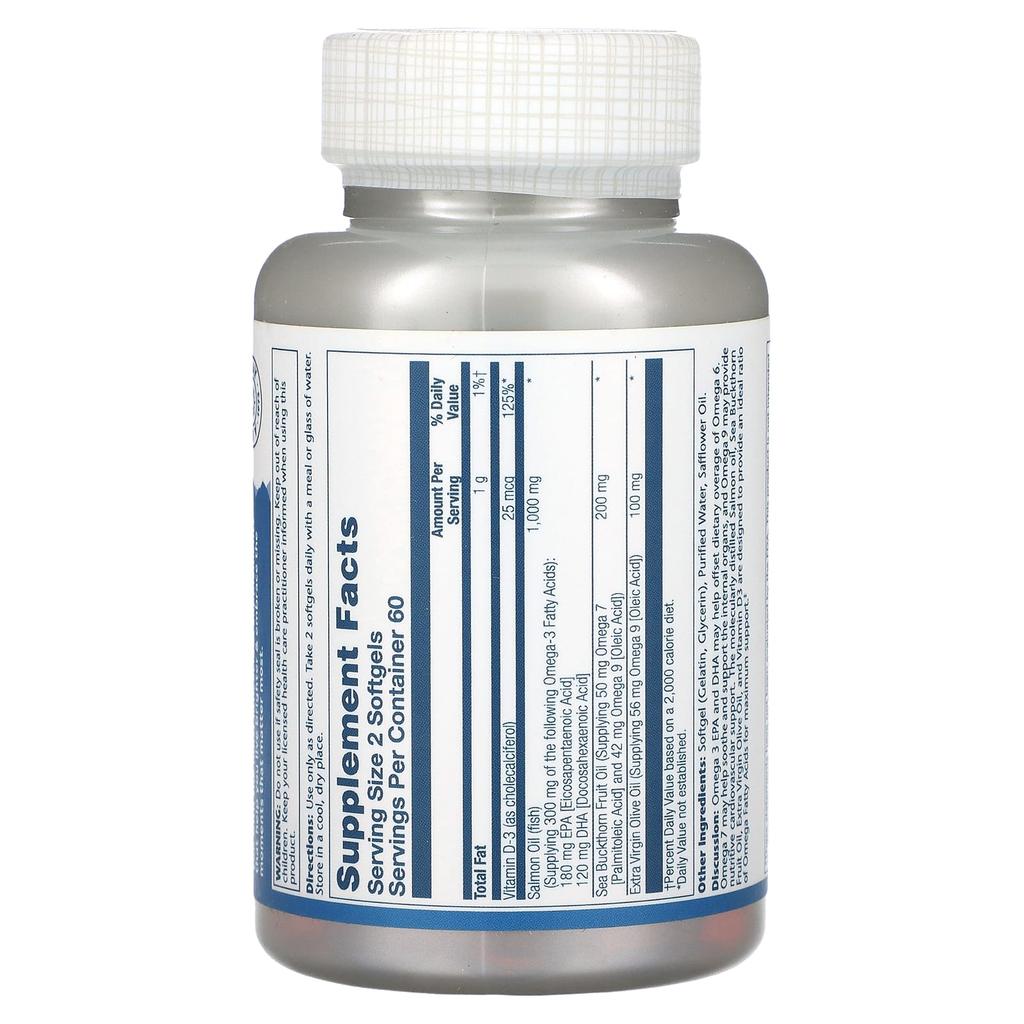 Super Omega 3-7-9 with Vitamin D-3 and Salmon Oil, 120 Softgels