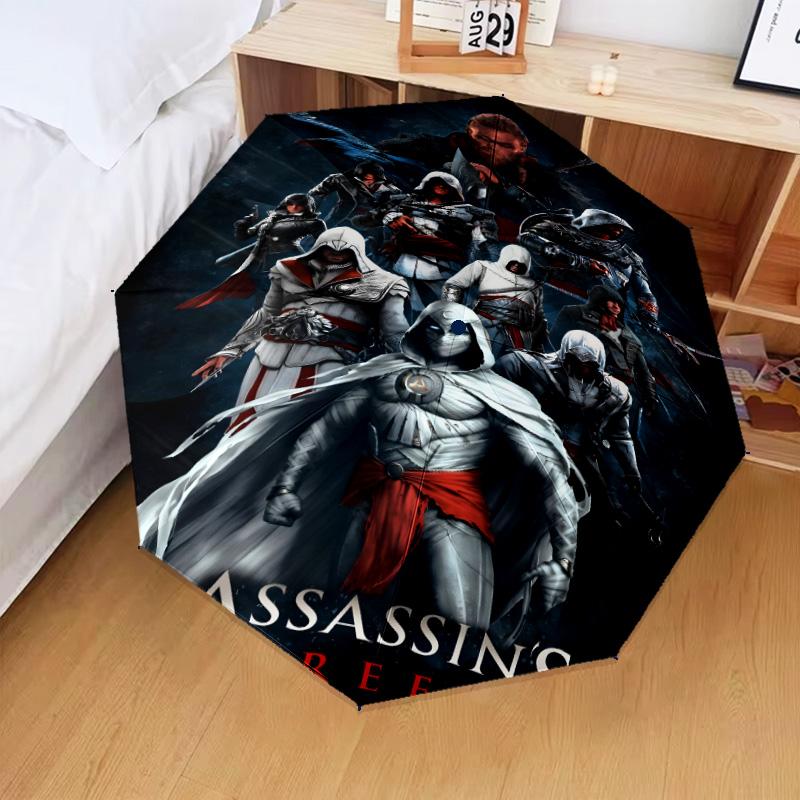 1PC Assassin Automatic Folding Umbrella 8-Rib Travel Umbrella with Auto Portable Case, Ideal Gift for Birthdays