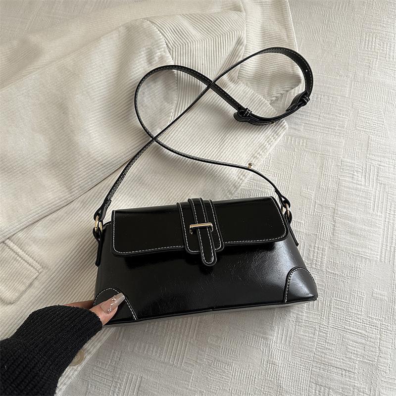 

Premium splicing retro underarm bag temperament versatile commuter bag niche design fashionable shoulder handbag