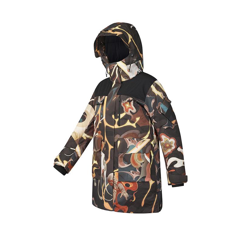 FILA Fleece Fashionable Warm Hooded Mid-Length Down Jacket Women outerwear A11W447917FZA