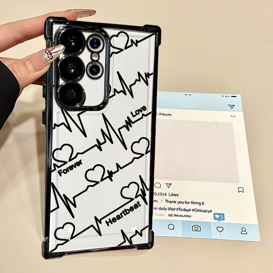 

Phone Case for Samsung Galaxy S21 Plus S23 S20 FE S25 Edge S22 Ultra S24 Clear Cover Heart Art Galaxy S24 FE