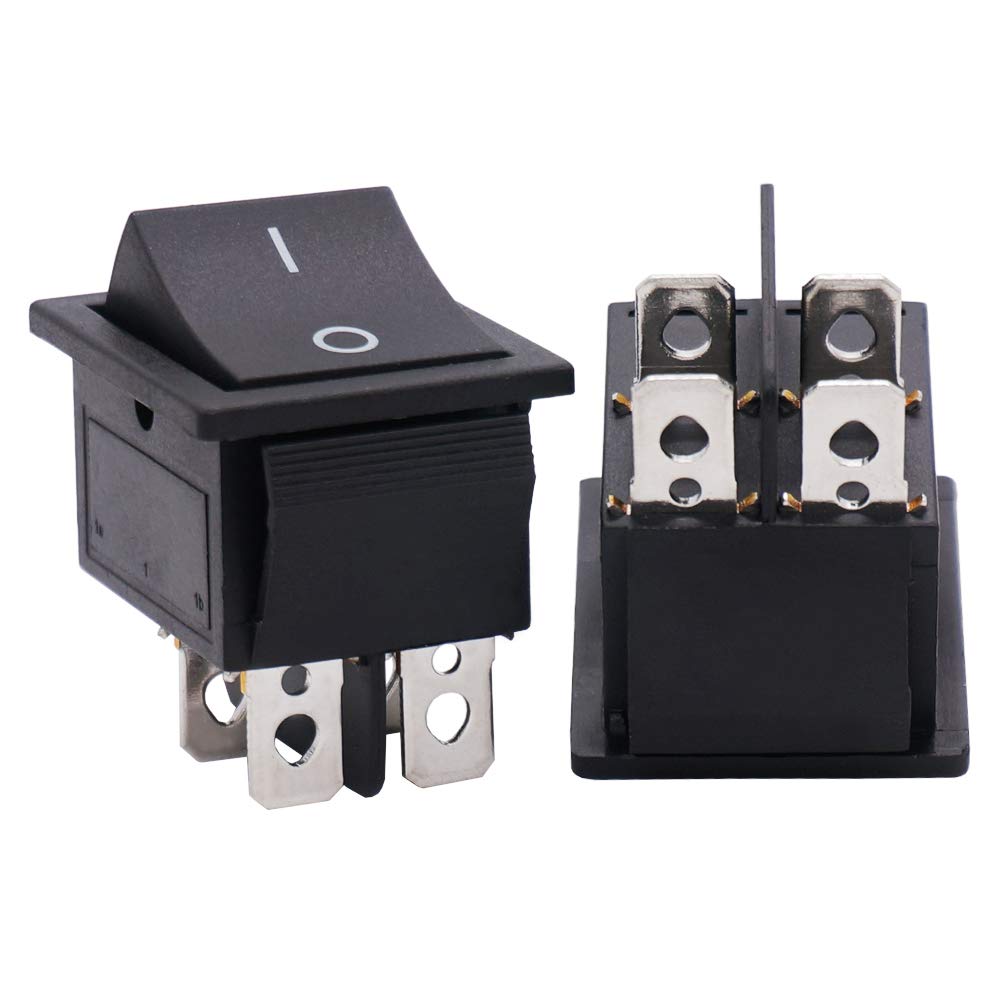 

10pcs Rocker Switch 4 Pins 2 Position ON/Off AC 10A/125V 6A/250V DPST Car Boat Black KCD4 Rocker Switch Toggle KCD2-201