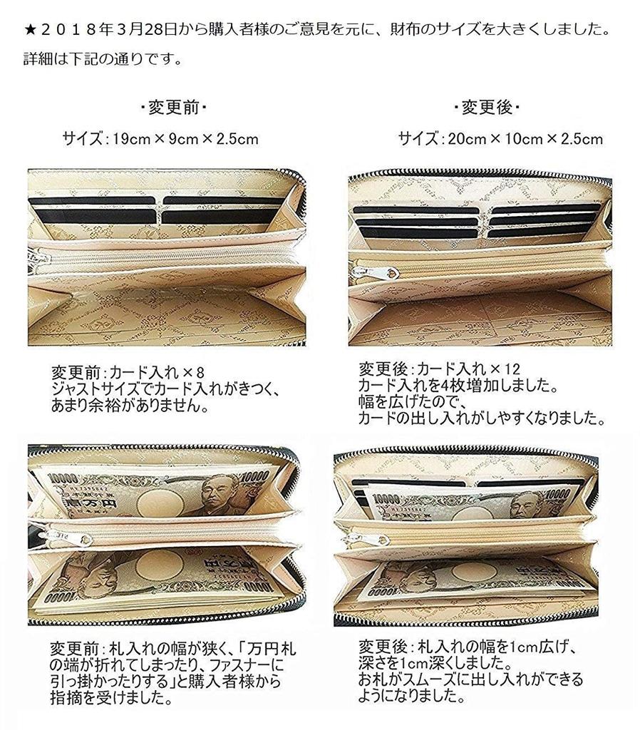 Fair Fairy Genuine Leather Enamel Long Wallet 120029 Floral Print stains and scratches do not affect Women's Zip-Around (Black (Small use))