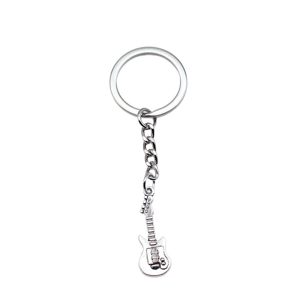 Electric Guitar Keychain Music Charm Graduation Memento Key Ring 28mm
