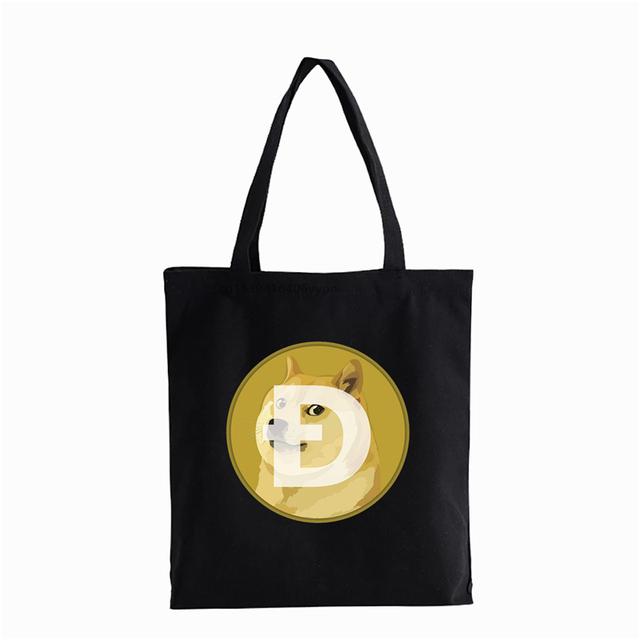 Dogecoin et elon sac à provisions hommes sac à bandoulière Dogecoin Elon musc drôle anime femmes sac à main sac en toile Bolsas