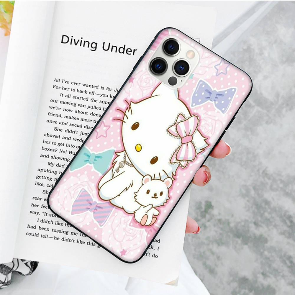 JZ25Cat SanrioBlack Sofe Case for Xiaomi Poco X6 X4 M5 M6 F5 F6 C65 C55 C50 C51 C40 Pro Redmi 14C A3X 13C 12C 11T 10A 9C Note 7 6 8A Plus