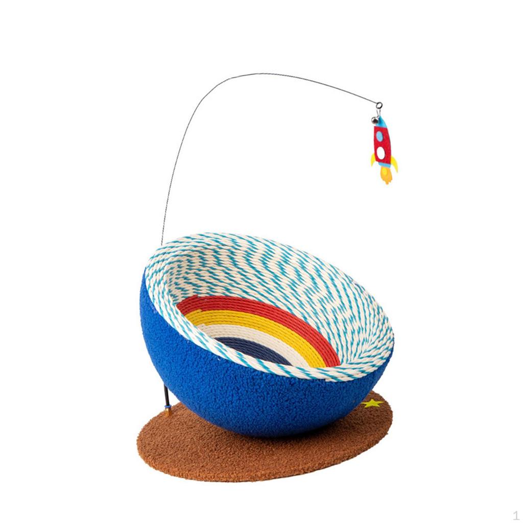 Cat Scratcher Board Scratch Pad Comfortable Grind Claws Scratching Mat with Interactive Toy Ball for