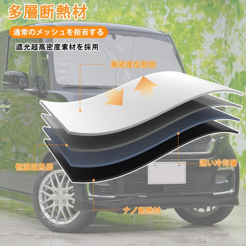 METYOUCAR Sunshade for Honda Windshield Blackout Front Car UV Sun Includes Storage Easy Car Interior Protection for Car Camping N-BOX JF3/JF4