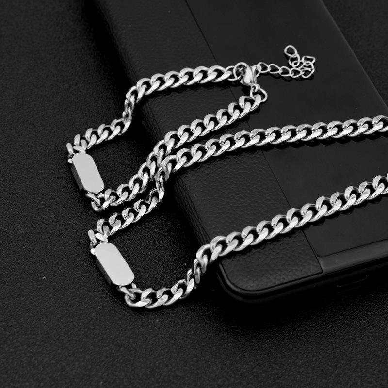 Kedja Titan Halsband Ovalt Halsband Hip-hop Titan Halsband för Män och Kvinnor Älskare