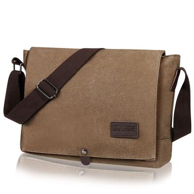 Bolso de hombro YKK con cremallera, bandolera, bandolera informal de lona A4, nuevo y más fácil de usar. (La casa de Cota) [Bolsa de cultivo] Para hombre (Marrón moca)
