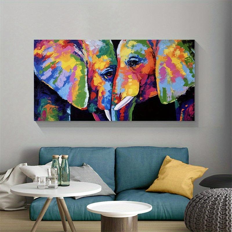Abstraktes Buntes Elefanten Leinwandgemälde Schwäne Liebe Poster und Drucke Graffiti Tier Wandkunst Bilder für Modernes Wohnzimmer Cuadros Dekor