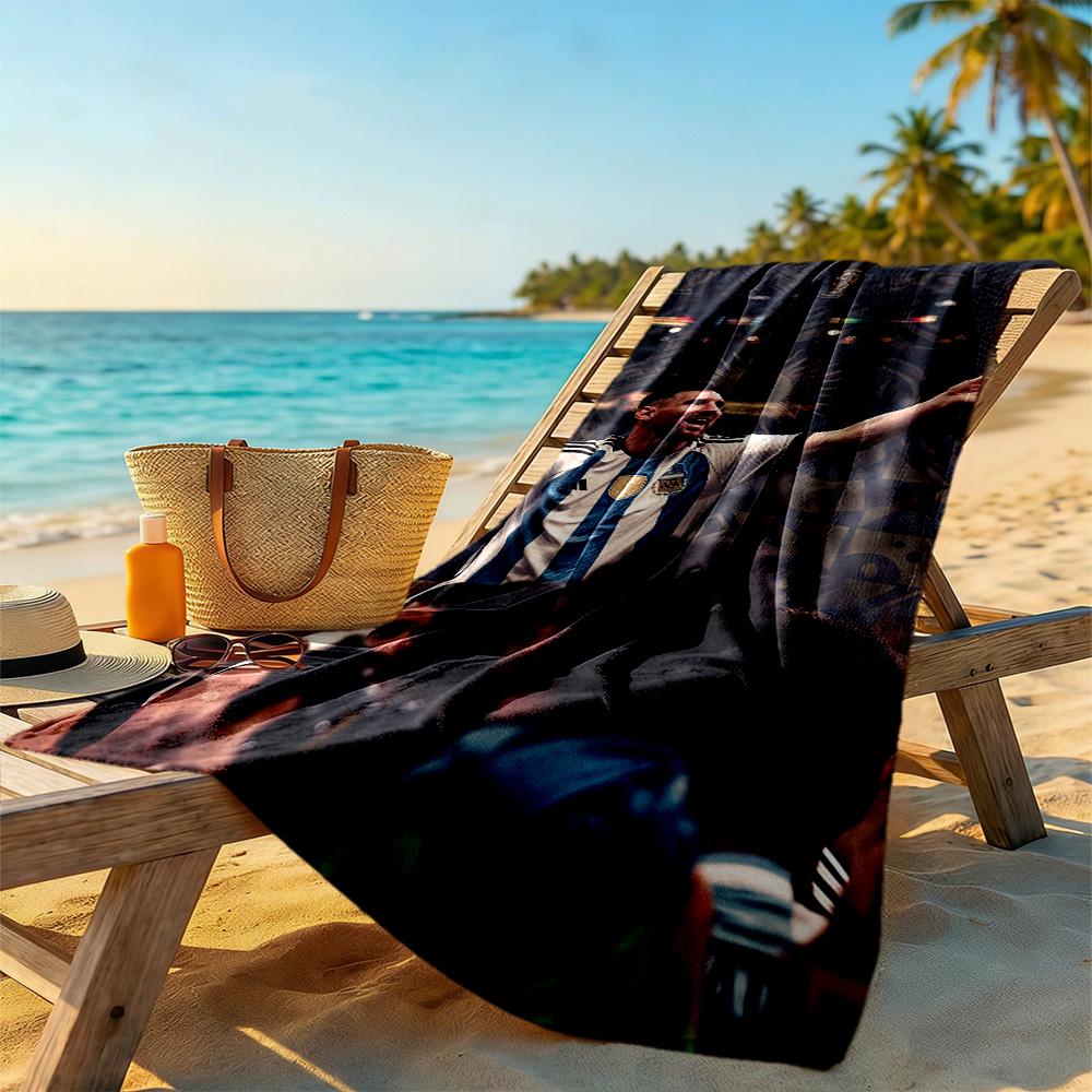 Messi Beach Towel Super Soft & Absorbent Comfortable Lightweight Perfect for Traveling Yoga Camping and Swimming