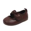 Baby Girls Walking Shoes Round Toes Non-slip Kids Flats Soft Sole 2025 New Girls Princess Shoes Solid Color Versatile Sweet Bows