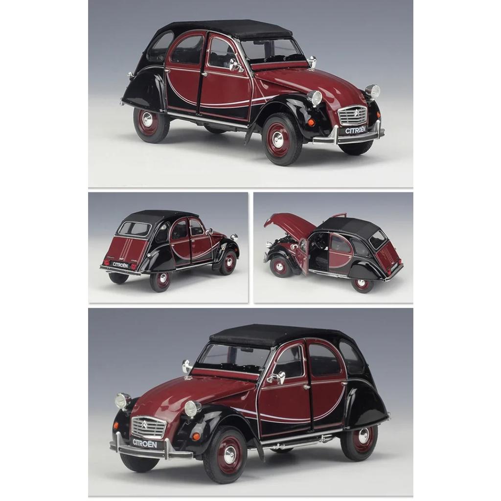 Welly 1/24 Citroen 2CV 6 Charleston Alloy Classic Vintage Car Model Diecast Metal Toy Classic Car Model Collection Gift