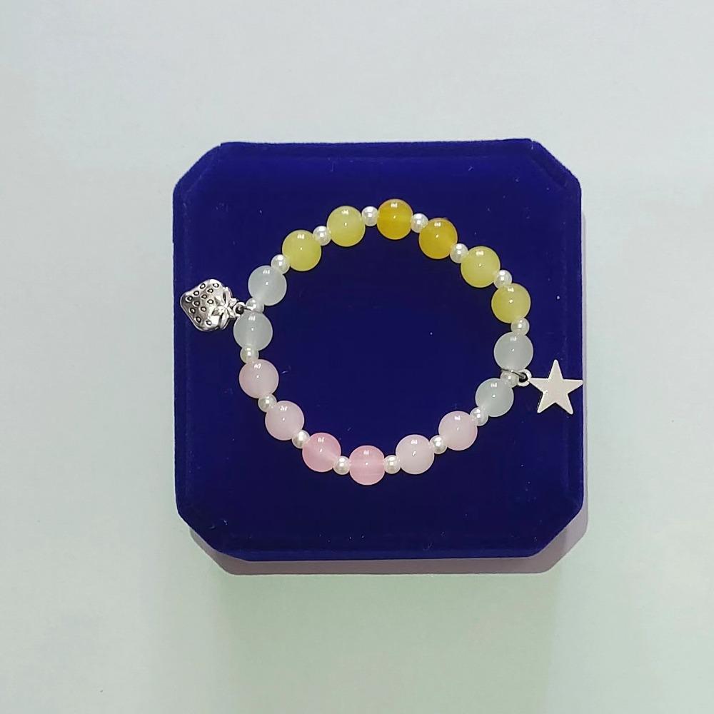 Elastic rope gradual change color beaded bracelet women, fashion light luxury exquisite hand accessories gift