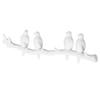 Bird Behind The Door Decorative Hook Creativity Wall Mounted Hook Resin White 4 Birds Hook for Hanging Clothes and Hats