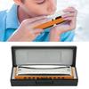 Blues Harmonica 10 Holes Mouthorgan G Key Stainless Steel ABS Resin Wind InstrumentOrange