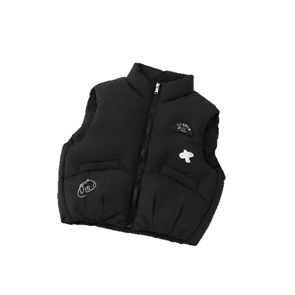 Children's Autumn & Winter Korean Style Stand Collar Unisex Vest - Thickened and Stylish