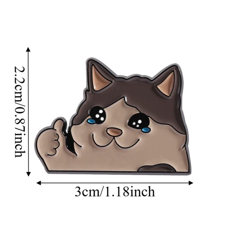 Thumb Up Design Animal Brooch Crying Cat Lapel Badge Fashion Backpack Badge  Daily Wear