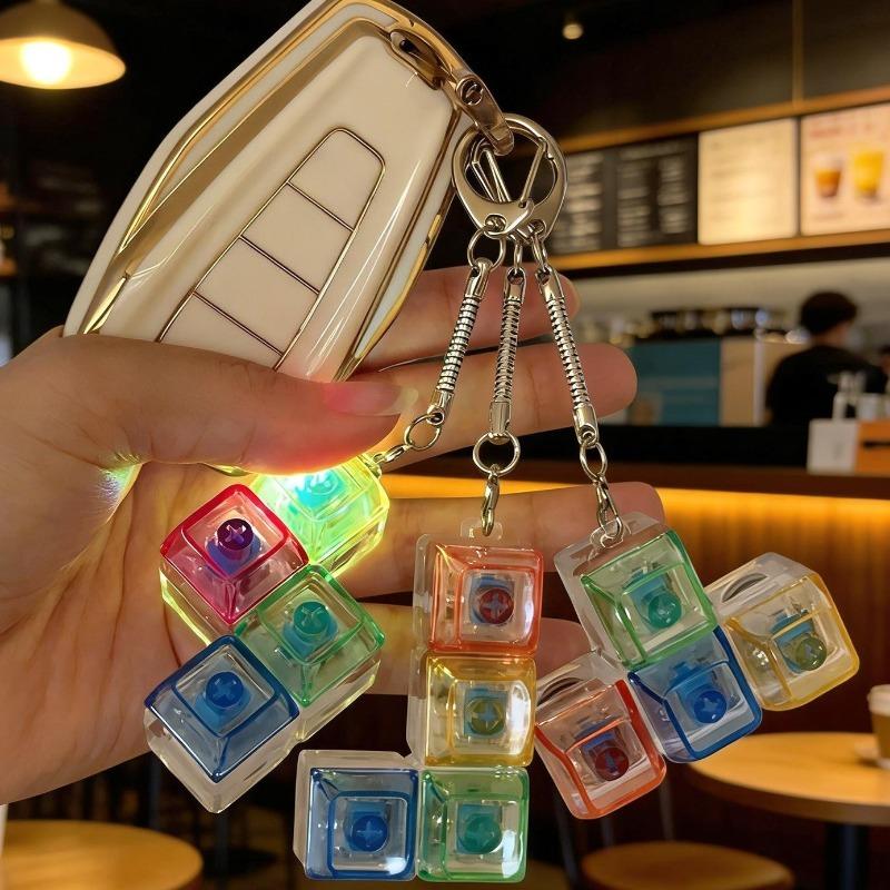 4 styles Tetris Fingertip Press Decompression Creative Luminous Keyboard Keychains Pendant Toy