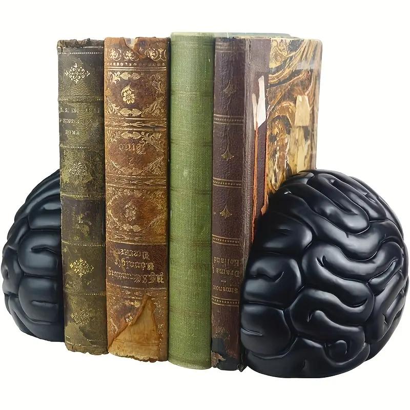 2pcs Heavy Duty Bookends Extra Strong Brain-Shaped Bookends
