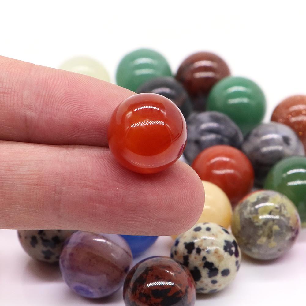 16mm Mini Runde Kristallkugel Loses Set Natürlicher Taschenstein Energie Exemplar Quarz Globus Chakra Kugel Perlen Dekoration