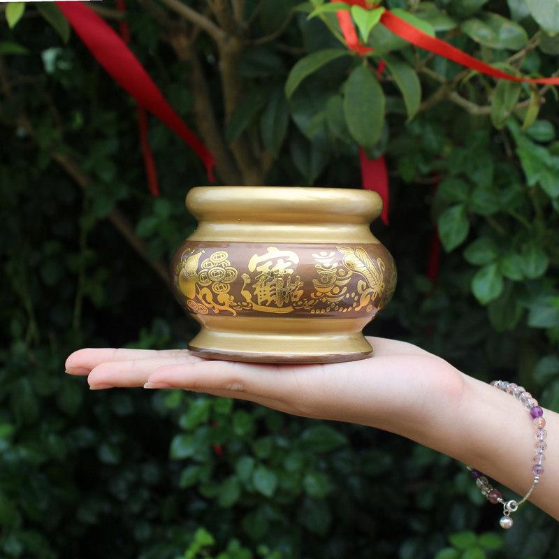Small Ceramic Incense Burner for Indoor Buddha Worship - Fits 4 to 10 Inch Incense