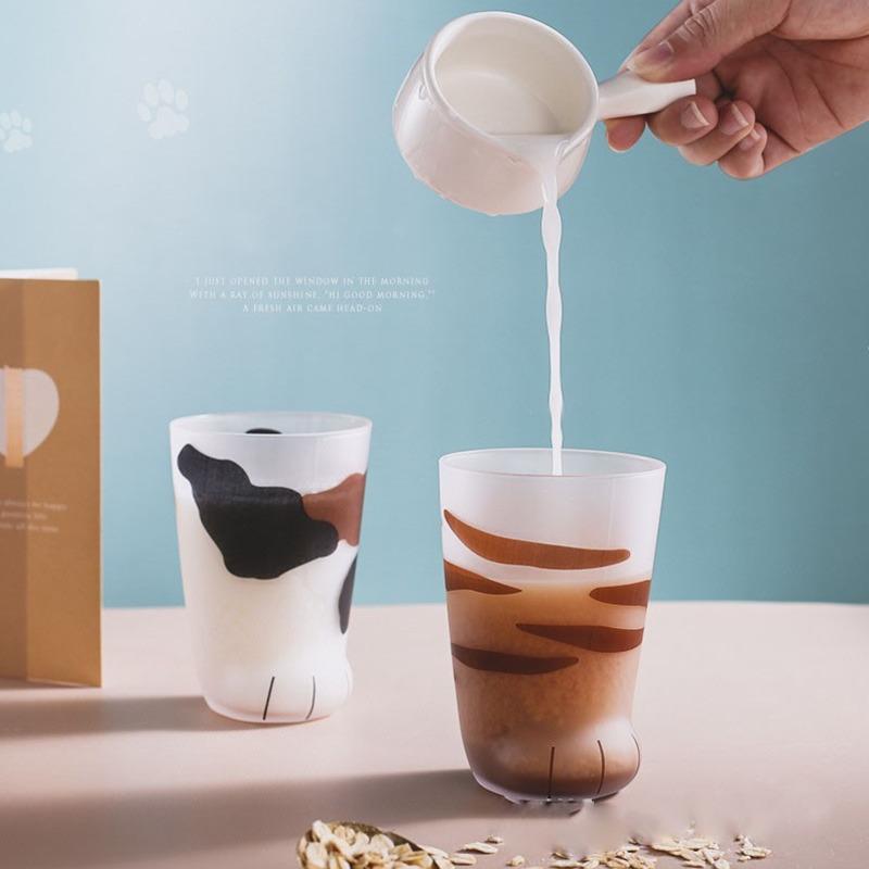 Cat Paws Glas Kreativ Söt Tiger Paws Mugg Kontor Kaffemugg Tumlare Personlighet Frukost Mjölk Porslinskopp Present