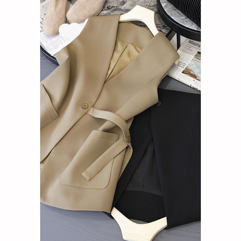Damen Weste Mantel Frühling Herbst Ärmellos Bequem Mode Damen Anzugweste Vielseitig Locker Lässig Damen Weste