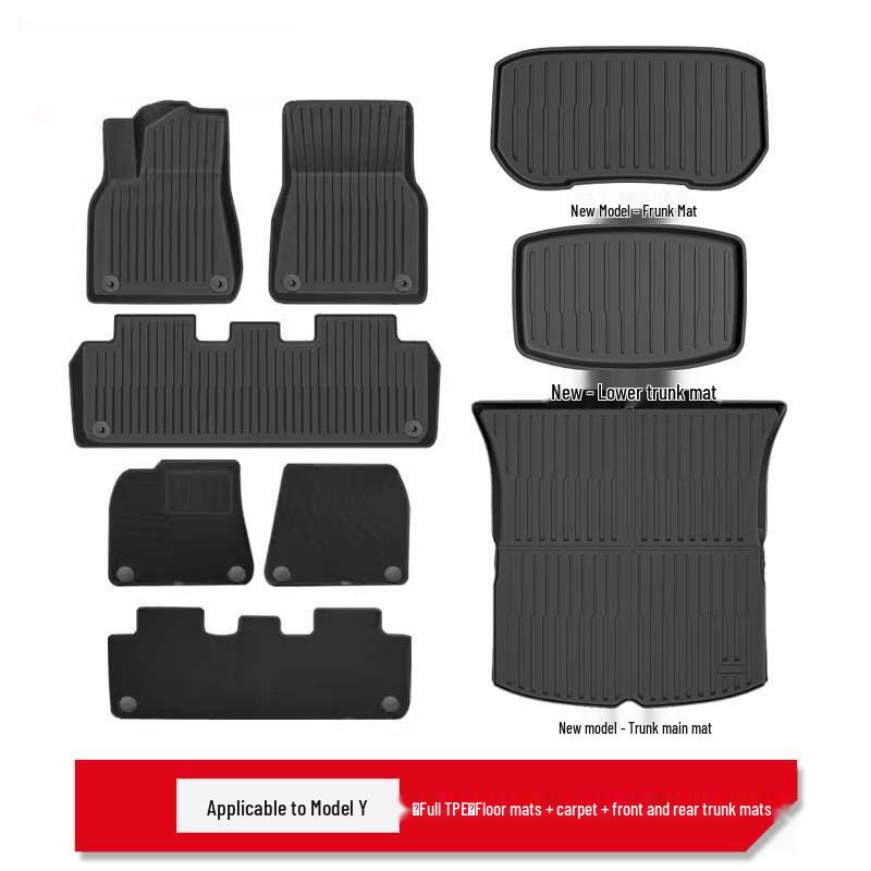 TPE Full-Coverage Floor Mats for Tesla Model 3/Y