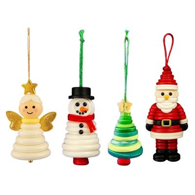 DIY Knop Kerst Ornament Kit Kerst Knopen Ornament Maakset Handgemaakte Sneeuwpop/Kerstman/Engel Knop Knutselen voor Kerstboom Hanger Decoratie