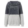 Women's Color Block Pullover Hoodie Half Zip Sherpa Fleece Sweatshirt Long Sleeve Casual Warm Outerwear