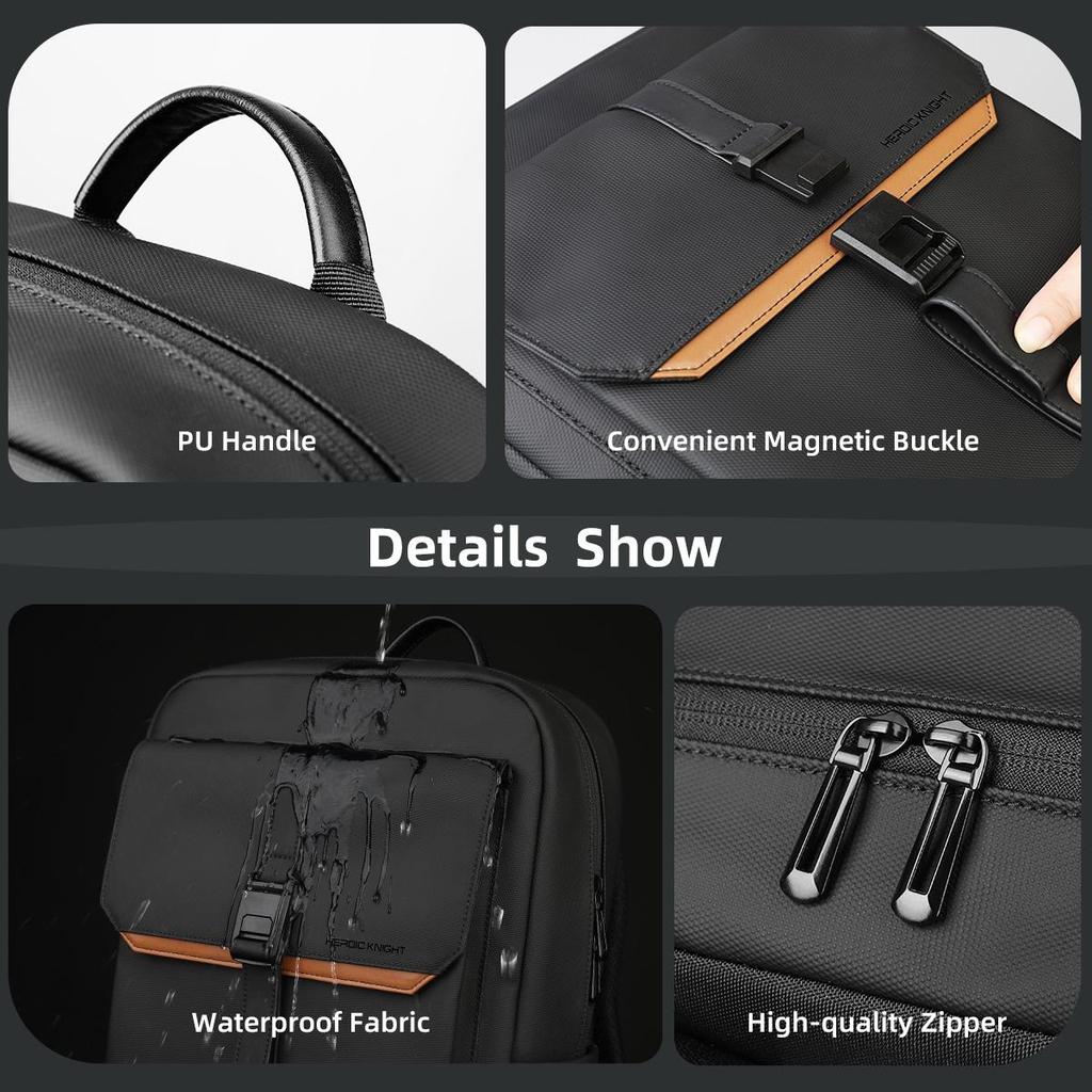 Heroic Knight Stylish Business Backpack For Men Water-resistant 15.6 Inch Laptop Backpack Large Capacity Casual Daypack for Work University