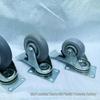 Silent Grey Dome Swivel Caster with TPR Flat Brake, Double Bearing, Medium Duty.