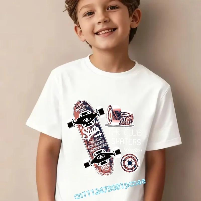 Personalized letters children's pure cotton short-sleeved boys' sports shirt,girls' casual top with cartoon print,summer T-shirt